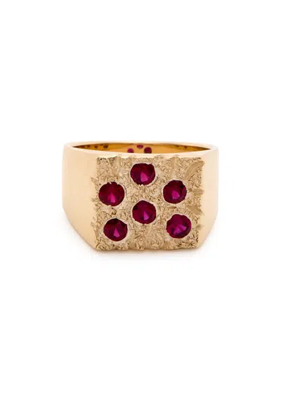 Bleue Burnham The Mini Rose Garden 9kt Gold Signet Ring