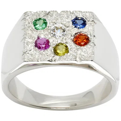 Bleue Burnham 'the Mini Rose Garden' Signet Ring In Sterling Silver | Mu