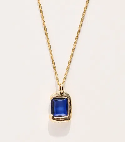 Bleue Burnham Yellow Gold And Sapphire Rose Pendant Necklace