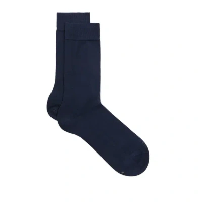 Bleuforêt Camouflage-print Mid-calf Cotton-blend Socks In Blue