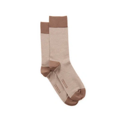 Bleuforêt Check Mid-calf Socks In Brown