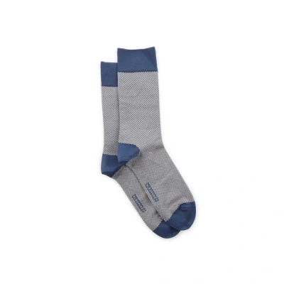 Bleuforêt Check Mid-calf Socks In Grey