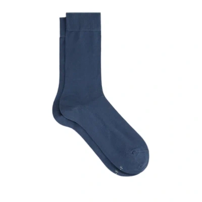 Bleuforêt Cotton Mid-calf Socks In Blue