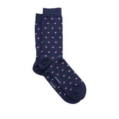 Bleuforêt High Socks With Print In Blue