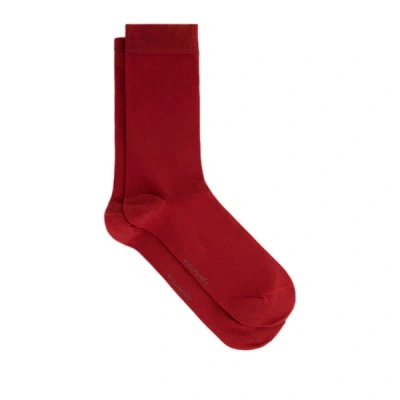 Bleuforêt Paisley Mid-calf Cotton-blend Socks In Red
