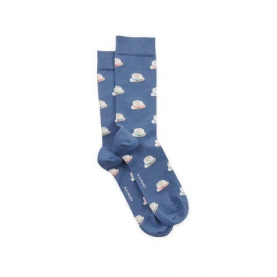 Bleuforêt Patterned Mid-calf Socks In Blue