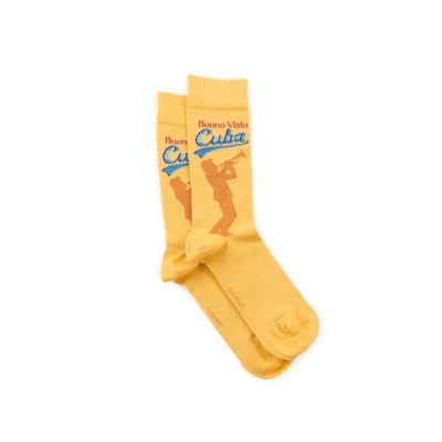 Bleuforêt Printed Mid-calf Socks In Yellow
