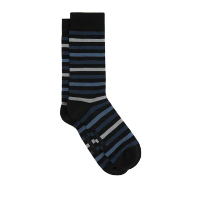 Bleuforêt Blue Stripe Socks In Black