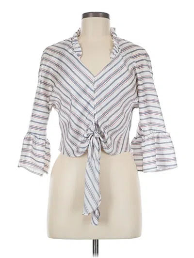 Pre-owned Bleuh Ciel 3/4 Sleeve Blouse In Gray