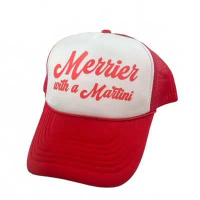 Bling A Gogo Merrier With A Martini Trucker Hat In Red