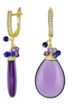 Bling Jewelry Beaded Teardrop Earrings In Lavender