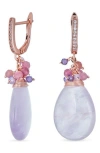 Bling Jewelry Beaded Teardrop Earrings In Light Purple