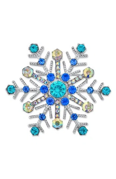 Bling Jewelry Blue Crystal Large Holiday Pin In Multi