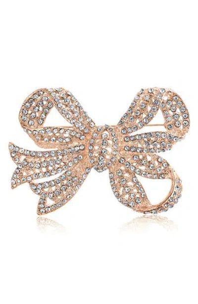 Bling Jewelry Bow Brooch In Rose