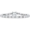 Bling Jewelry Bridal Flowers 6mm Cultured Freshwater Pearl & Cubic Zirconia Bracelet In Silver/clear/pearl