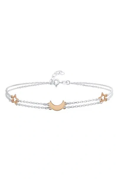 Bling Jewelry Celestial Moon Star Anklet In Silver