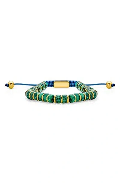 Bling Jewelry Chakra Bolo Bracelet In Green/gold