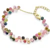 Bling Jewelry Chakra Cluster Beaded Stone Bracelet In Gold Multicolor