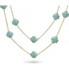 Bling Jewelry Clover Flower Tin Cup Chain Layered Necklace In Light Blue