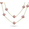 Bling Jewelry Clover Flower Tin Cup Chain Layered Necklace In Pink