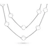 Bling Jewelry Clover Flower Tin Cup Chain Layered Necklace In Silver White
