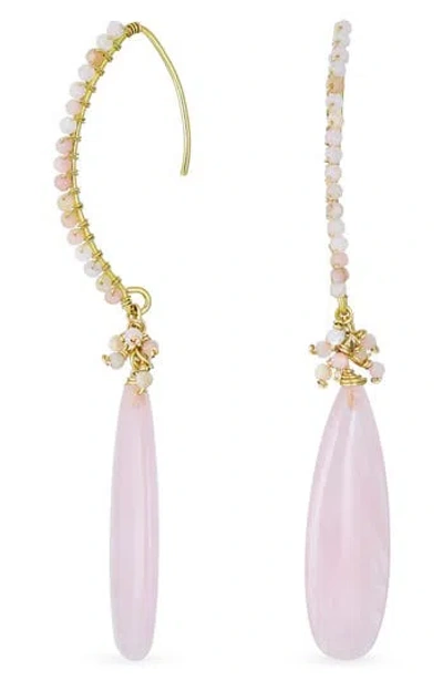Bling Jewelry Cluster Teardrop Earrings In Rose