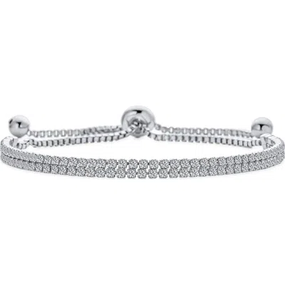 Bling Jewelry Cubic Zirconia Bolo Bracelet In Clear