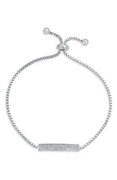 Bling Jewelry Cubic Zirconia Bolo Bracelet In Silver