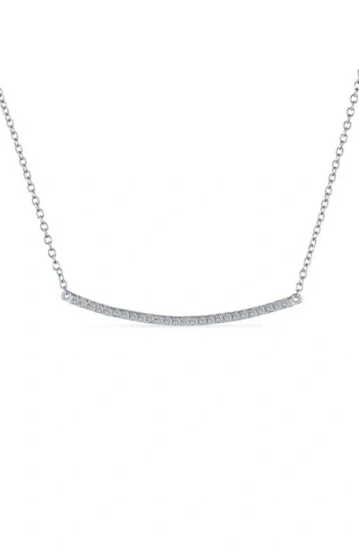 Bling Jewelry Cz Bar Pendant Necklace In Clear
