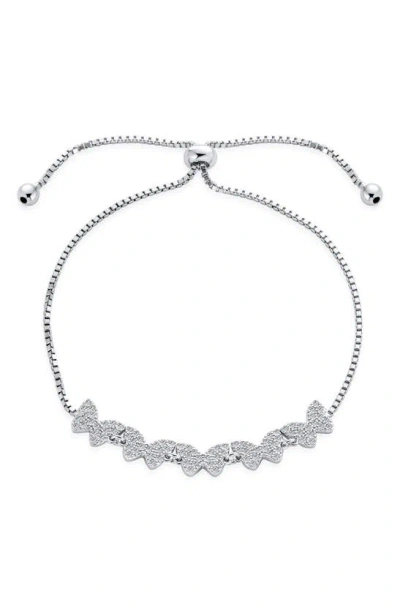 Bling Jewelry Cz Butterfly Slider Bracelet In Silver
