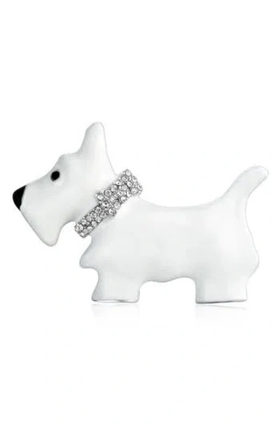 Bling Jewelry Cz Large Statement White Westie Brooch In Silver