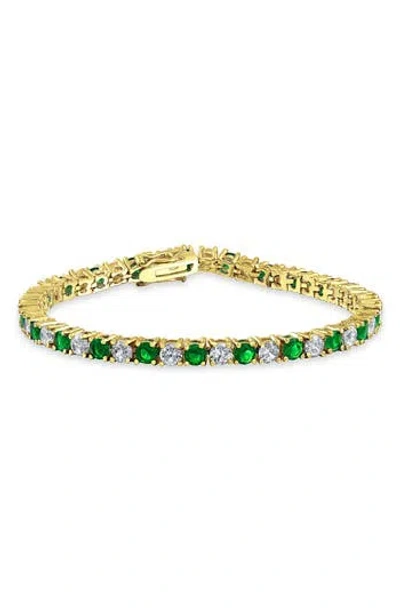Bling Jewelry Cz Tennis Bracelet In Green