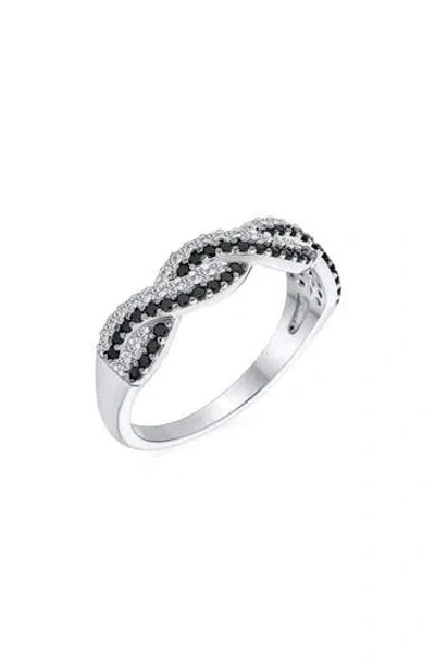 Bling Jewelry Cz Twist Ring In Silver