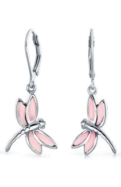 Bling Jewelry Dragonfly Drop Earrings In Pink