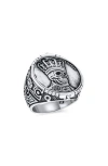 Bling Jewelry Engraved Statement Ring In Silver