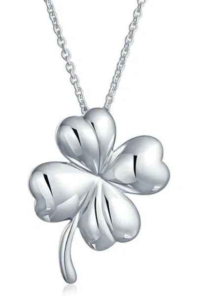 Bling Jewelry Four Leaf Clover Shamrock Necklace In Silver