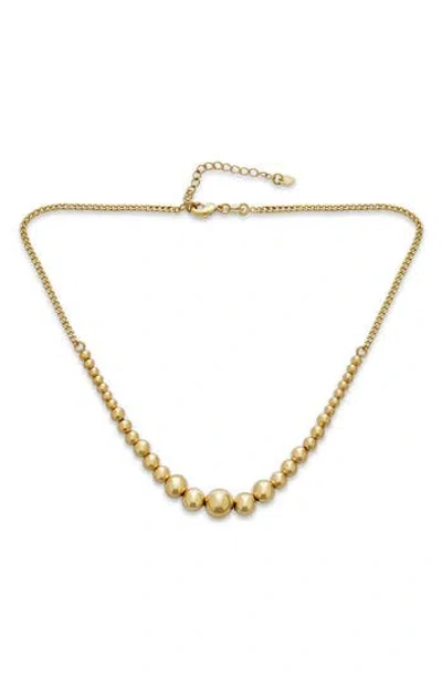 Bling Jewelry Graduated Ball Choker Necklace In Gold-tone