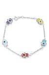Bling Jewelry Hamsa Evil Eye Chain Bracelet In Multi-color