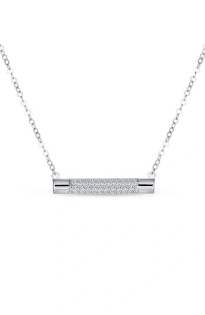 Bling Jewelry Horizontal Bar Necklace In Clear