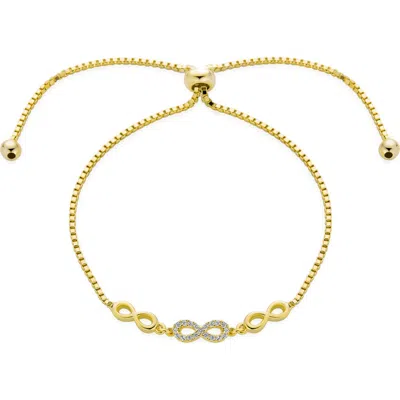 Bling Jewelry Infinity Charm Bolo Bracelet In Gold-tone