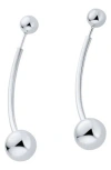 Bling Jewelry Modern Geometric Front/back Linear Earrings In Silver