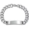 Bling Jewelry Plate Charm Chain Bracelet In Silver