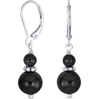 Bling Jewelry Resin Drop Earrings In Black