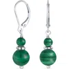Bling Jewelry Resin Drop Earrings In Dark Green