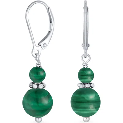 Bling Jewelry Resin Drop Earrings In Dark Green