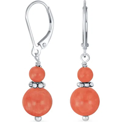 Bling Jewelry Resin Drop Earrings In Orange