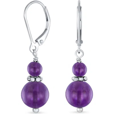Bling Jewelry Resin Drop Earrings In Purple