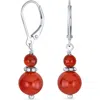 Bling Jewelry Resin Drop Earrings In Red