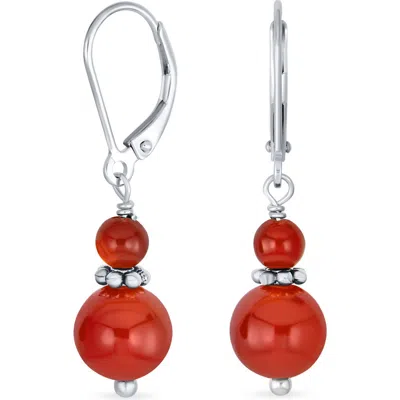 Bling Jewelry Resin Drop Earrings In Red