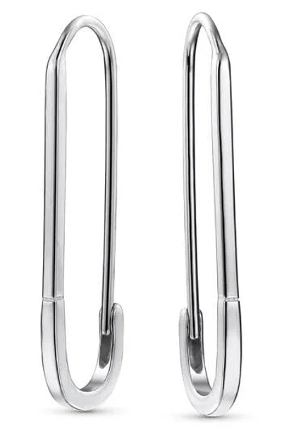 Bling Jewelry Safety Pin Earrings In Silver